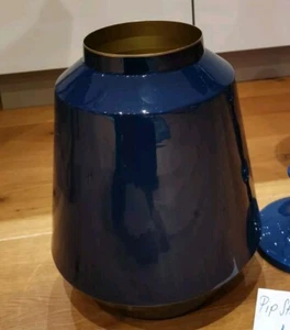 Pip Studio Vase blau 51.102.022 innen gold Metall 29 cm Neu - Bild 1 von 11