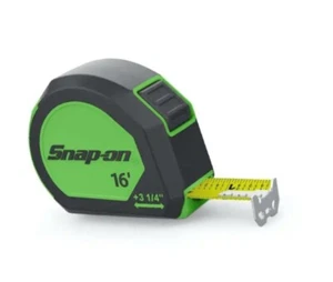 Snap On tools GREEN SAE Tape Measure back magnet TPM16 Fractions Auto Brake NEW! - Picture 1 of 4