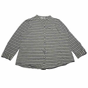 Kim Rogers Blue & Ivory Striped Long Sleeve Button Up Shirt Women’s Size XL