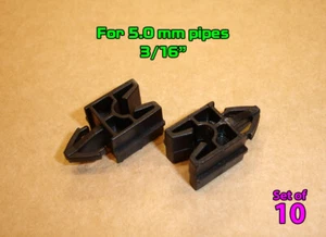 Set of 10 Single Plastic Brake Line Pipe Mounting Holder Clips 5.0mm 3/16” Black - Picture 1 of 3