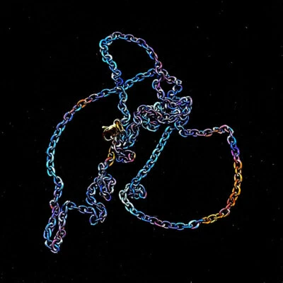 Cadena de cuerda colgante de titanio puro sólido de 25,59" para niños y hombres 650 mm de longitud Foto 1 de 4