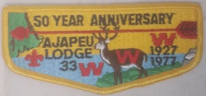 WWW BSA AJAPEU LODGE 33 50th ANNIVERSARY 1927-1977 LIGHT BLUE WATER - Picture 1 of 1