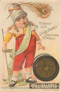  1880 Victorian Trade Card Willimantic Linen Thread Knight P. Lanning Gilmore OH - Bild 1 von 2