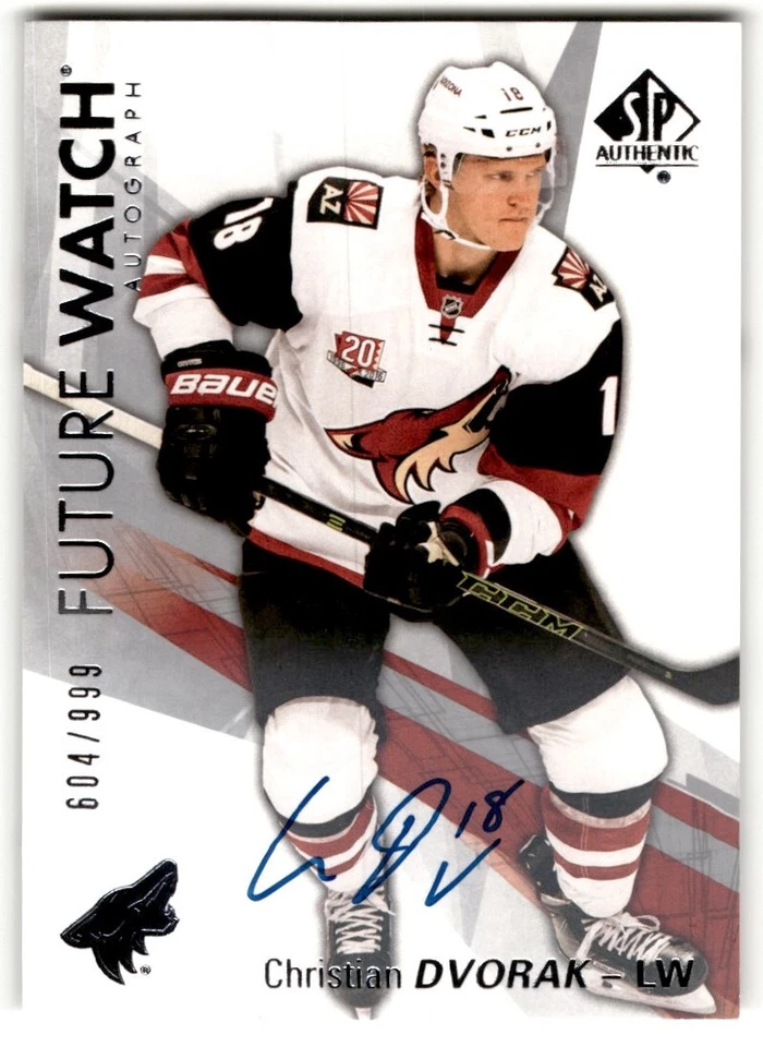 Christian Dvorak 2016-17 SP Authentic Future Watch Rookie Auto /999 #161 Arizona - Image 1 of 2