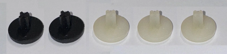 5 IKEA Floor Glide Protectors Round Plastic 2 Black, 3 White Part# 153552 158590 - Image 1 of 1