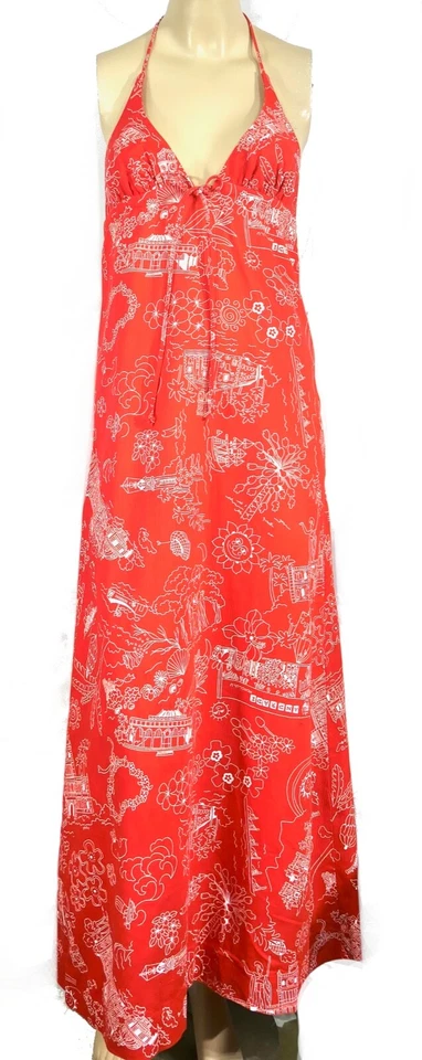 Maxi Vestido Hawaiano De Colección Marshall Field Company Young Chicago Ropa Deportiva 26" Busto Foto 1 de 4