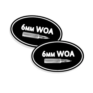 6mm WOA Ammo Can Stickers Ammunition 6mm White Oak Labels 5x3" OVAL Decal 2 pack - Picture 1 of 1