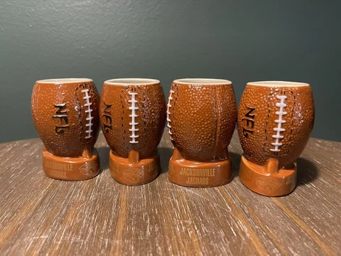 New! NFL Jacksonville Jaguars Football Shaped Shot Glasses! Set of 4. RARE! Cover