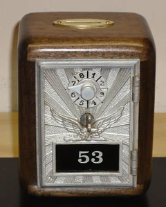 Vintage U S Post Office Box Door Bank-1940's WWII Eagle-Walnut - Picture 1 of 5