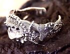 Bracelet Bangle Unisex Genuine Solid Sterling 925 Silver Dual Carp Fish Lucky S