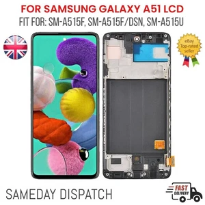 Samsung Galaxy A51 A515F Replacement LCD Screen Display Touch Digitizer+Frame UK - Picture 1 of 5