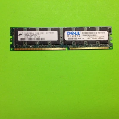 Micron MT8VDDT3264AG-40BG5 256MB DDR-400 (PC-3200) PC-3200U Random Access Memor - Image 1 of 4