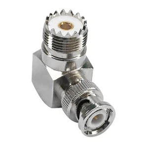 BNC Male Plug To UHF SO239 Female RF Coaxial Adapter Cable Converter Right Angle - Picture 1 of 6