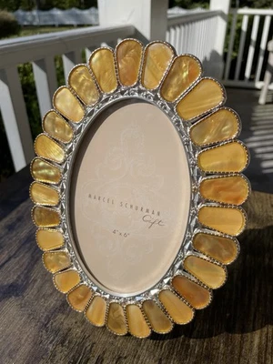 Gold Toned Abalone Mother Of Pearl Oval Picture Frame NEW With Box - Image 1 of 4