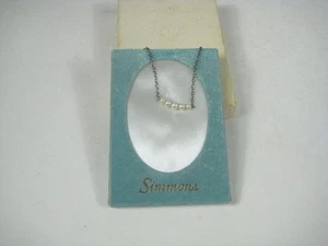 Zarte Perle Sterling Silber 925 Minimalistische Halskette Simmons Schmuck Choker - Bild 1 von 8