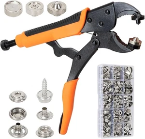 Snap Button Kit, Heavy Duty Snap Fasteners Tools, Screw Snaps on Tools Includ... - Picture 1 of 7