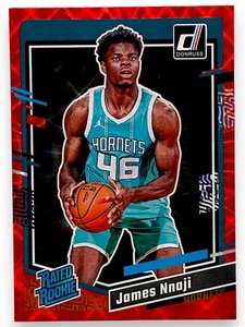 2023-24 Donruss #215 James Nnaji Red Rated Rookie Charlotte Hornets - Picture 1 of 2