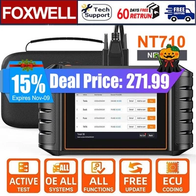 FOXWELL NT710 Bidirectional Car OBD2 Scanner All System Diagnostic ECU Coding - image 1 of 4