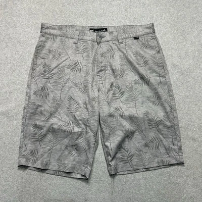 Pantalones Cortos de Golf Travis Mathew Para Hombre 34 Gris 11" Estampado Floral Palma Rendimiento Informal Foto 1 de 4