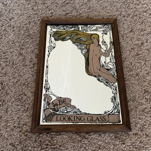 Espejo estilo Mucha vintage años 70 a través del espejo desnudo Art Nouveau - Imagen 1 de 7