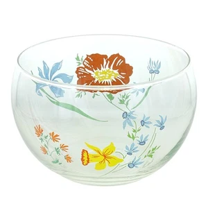Vintage Dorothy Thorpe Painted Small Glass Bowl, Spring Flowers, 4 1/2" - Picture 1 of 2