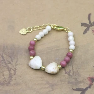 Charm Bellissimo Bracciale Cristallo Pietra Naturale Bimbo Battesimo Aragosta Chiusura Parti Yog - Foto 1 di 24