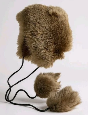 De colección Años 70 Unisex Natural Real Piel de Zorro Sombrero Estilo Ruso Sombrero Ushanka! O/S Foto 1 de 4