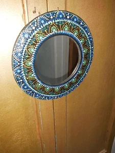 HANDBEMALTER BALI SPIEGEL - 20cm - Bild 1 von 10