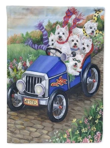 Caroline's Treasures Westie Hot Rod House Flag PPP3209CHF - Picture 1 of 4