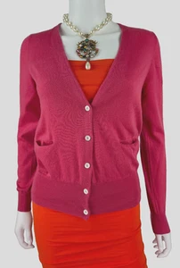 $1K Loro Piana 4 US 40 IT S 100% Cashmere Pink Cardigan Sweater Runway Auth - Picture 1 of 8