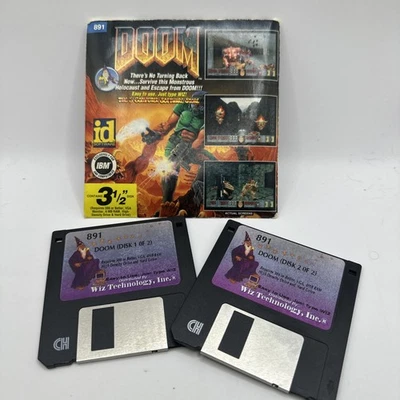 DOOM SHAREWARE ID SOFTWARE 1994 on 3.5" Floppy Disks 1 Episode Classic MS DOS - Image 1 of 4