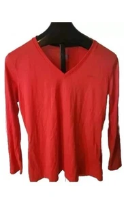 Nike Womens Shirt Size XL Dri Fit V Neck Long Sleeve Pullover Hot Pink Top - Picture 1 of 9