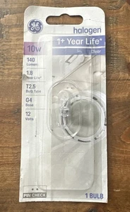 GE Halogen Clear 1+ Year Life 10w 140 Lumens T2.5 Bulb Type G4 Base 12 V, 2 Pin - Picture 1 of 2