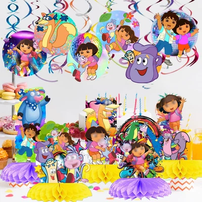 DORA Explorer тарелка чашка день рождения вечеринки расходные материалы пользу украшение центрального элемента - Изображение 1 из 4