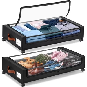 Foldable Under Bed Storage Box Storage Rack for Clothes Shoes Blankets - Picture 1 of 10