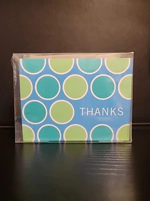 TARJETAS DE AGRADECIMIENTO y SOBRES punteados azules/verdes, 50 unidades Foto 1 de 2