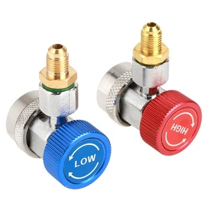 R134 A/C Low/High Quick Connector Air Conditioning Coupler Adapter With Cap - Picture 1 of 7