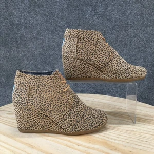 Botas Toms para mujer 7 botines de cuña del desierto multicolor gamuza con cordones informales leopardo - Imagen 1 de 17