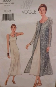 VOGUE Sewing Pattern #9990 Misses' OVERDRESS & DRESS size 14-16-18 UC/FF - Picture 1 of 12