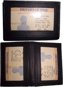 Lote de 2 fundas de cuero para tarjetas de visita ID tarjeta de crédito foto estuche nuevo - Imagen 1 de 12