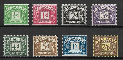 Sg D27 - D34 1937-38 George VI Full set of Postage Dues UNMOUNTED MINT/MNH Cover