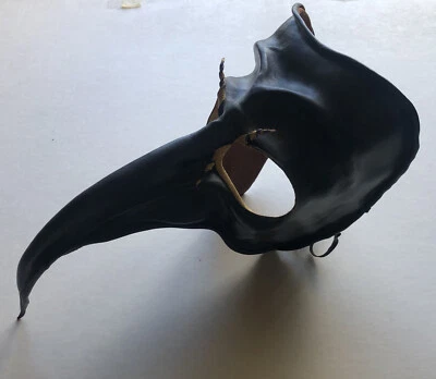 Mardi Gras Handpainted Leather Mask Jim Gibeault New Orleans vintage early 1990s - Image 1 of 4