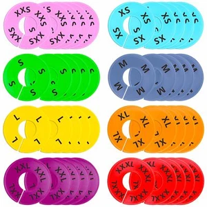 Vantasii 40 Pack Round Colorful Plastic Clothing Size Closet Rack Dividers Ha... - Picture 1 of 7