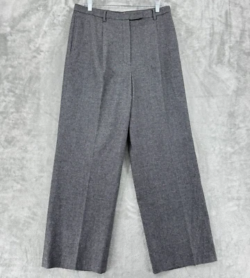 Pantalones Eddie Bauer Mujer 14 Plisados Pierna Ancha Mezcla Lana Pantalón Carrera Clásico Foto 1 de 4