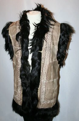 Vintage Free Spirit Hippy Sheepskin Long Hair Cowhide Vest Unisex S - Image 1 of 3