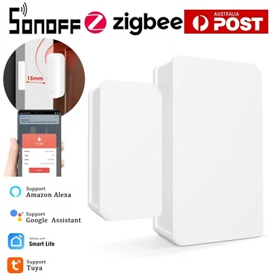 SONOFF Smart Door Window Sensor Wireless Home Security Alarm System Zigbee APP - Image 1 of 4