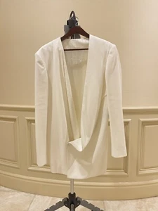 Balmain White Monogram-Collar Draped Blazer Jacket Coat Sz48 NWT Men’s Msrp$3600 - Picture 1 of 24
