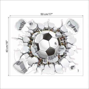 Soccer Ball Exploding Crack Wall Decal Sticker US Seller 13.5" x 18.5" - Picture 1 of 2