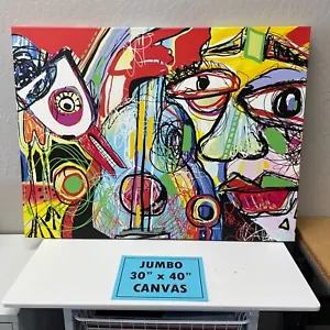 Abstract Modern Graffiti Wall Art - 30" x 40" Canvas Artwork - Large Print 30x40 - Picture 1 of 4