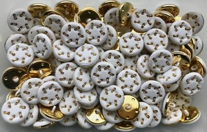 Buttons 25mm 40L White Gold Ribbed Large Shank Dress Jacket Coat Button (W260) - Picture 1 of 24